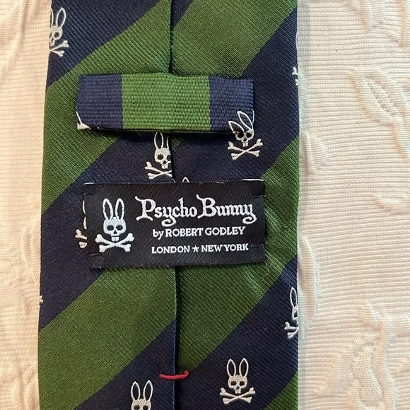 Psycho Bunny Green and Blue Floral Silk Tie - Picture 2 of 2